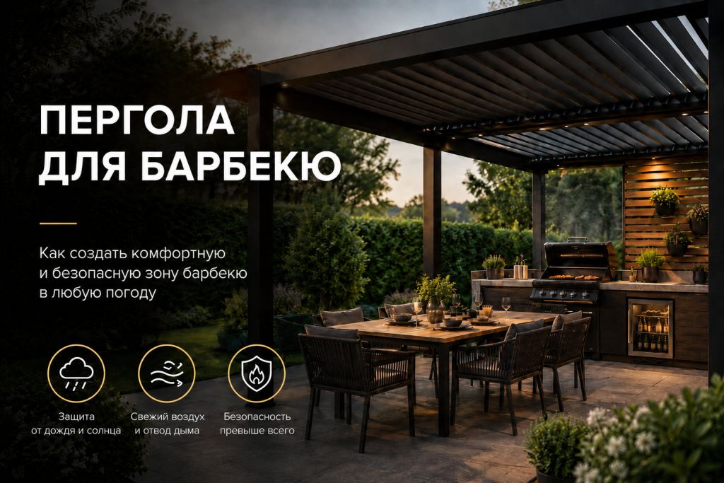 Пергола для зоны барбекю: комфорт и безопасность